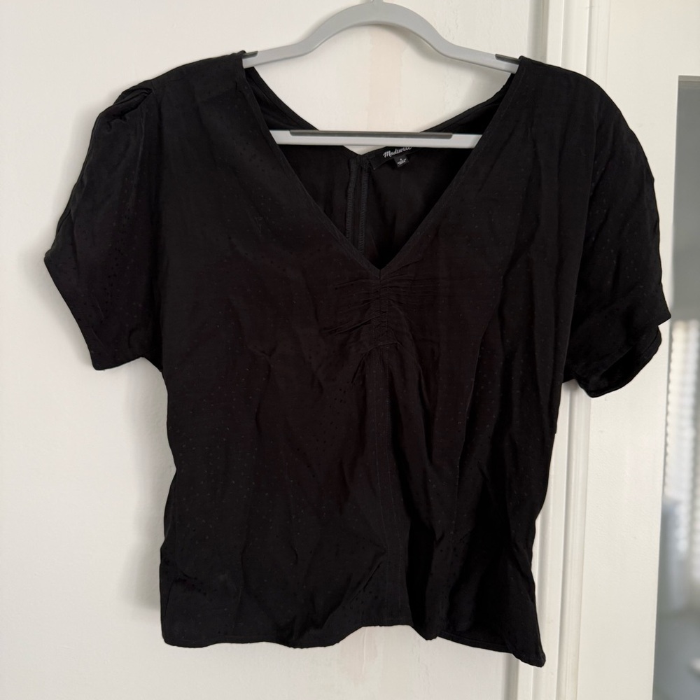 Madewell V-Neck Dotted Blouse